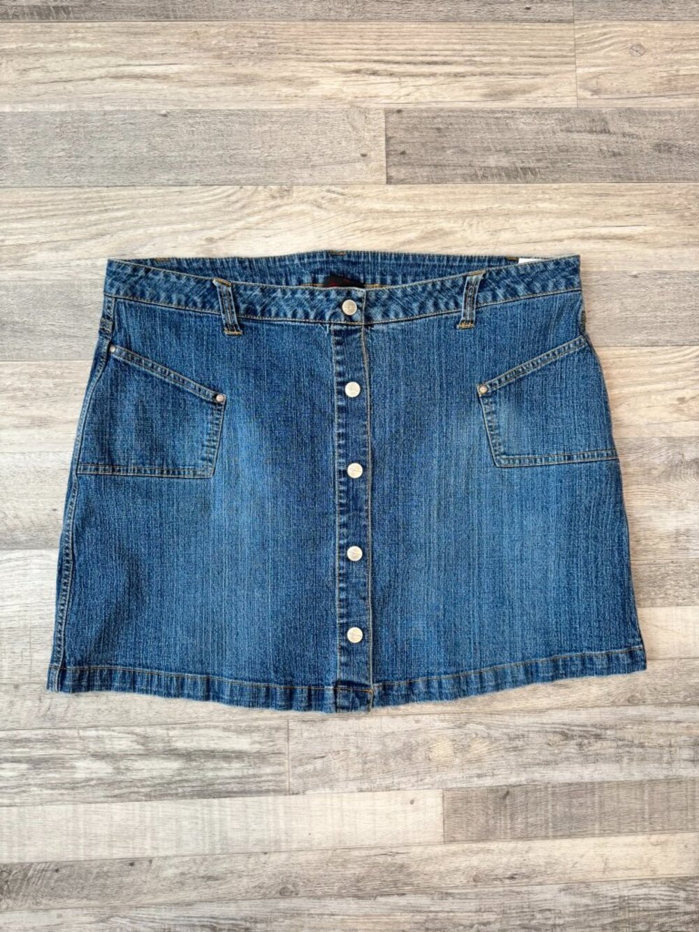 Vintage Y2K FUBU denim mini skirt button down women size 24 C41